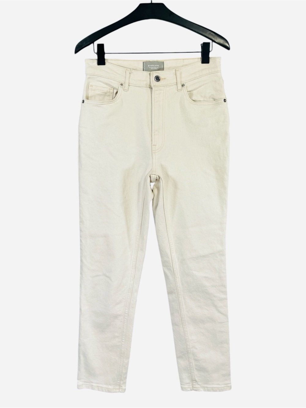 Everlane Original Cheeky High Rise Straight Jean in Ecru size 27 Regular - Picture 2 of 7